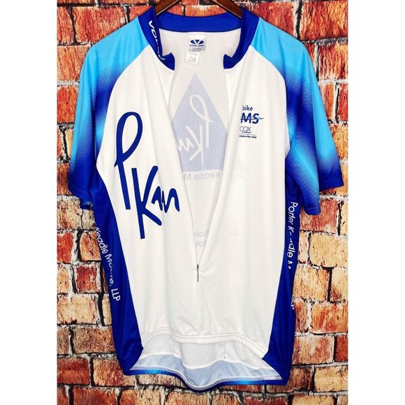 Voler Short Sleeve XL Cycling Jersey Bike Porter Keadle Moore LLP CPA Blue White - Picture 5 of 8
